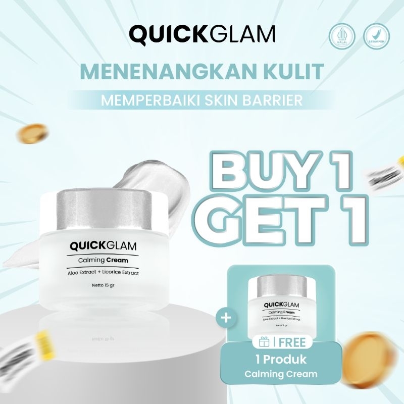 Jual [ BUY 1 GET 1 ] QUICKGLAM Calming Cream 15 gr - Aloevera - Vit E ...