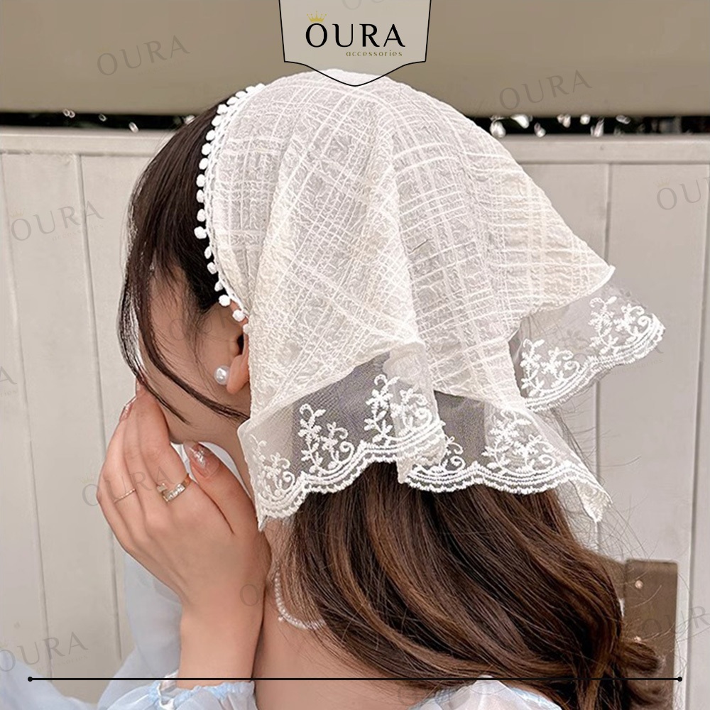 Jual Bando Korean Lace Wanita Bandana Picnic Syal Renda Scarf Style ...