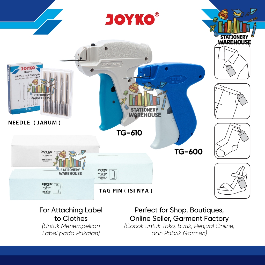 Jual Tag Gun Alat Tembak Label Joyko TG-600 TG-610 NEED-6 TPN-1 TPN-0 ...