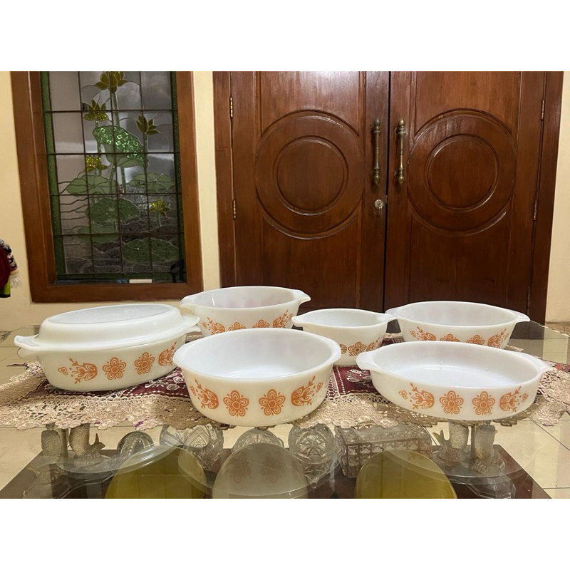 Jual Pyrex Vintage Antiques Flower Set Isi 6 Unique Cantik | Shopee ...