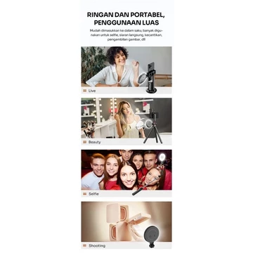 Ring Light Portabel Lampu Selfie Portabel Robot RFL02 Beuty Fill Light Three Mode And Brightness