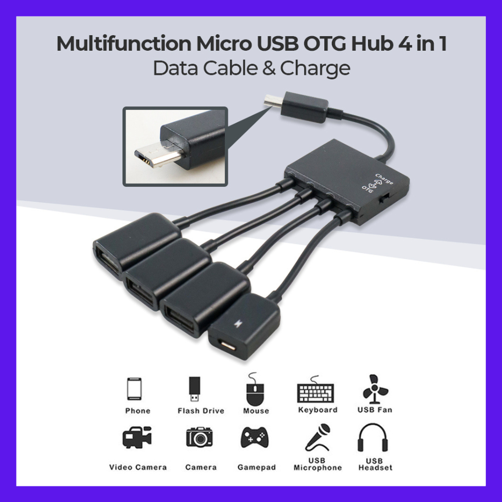 Jual Multifunction Micro USB OTG Hub 4in1 Data Cable & Charge 3 Port ...