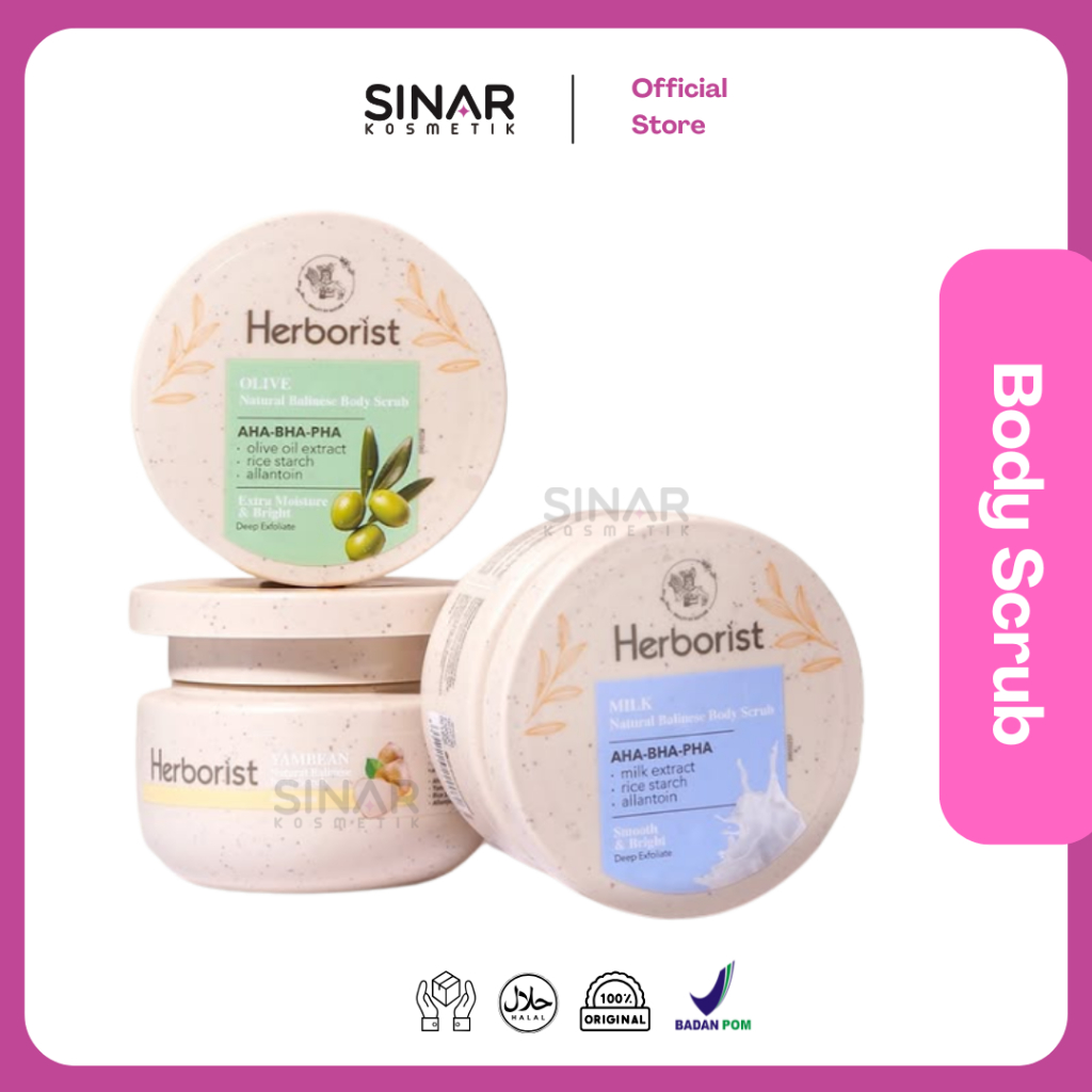 Jual Herborist Natural Balinese Body Scrub with AHA, BHA, PHA Extra ...