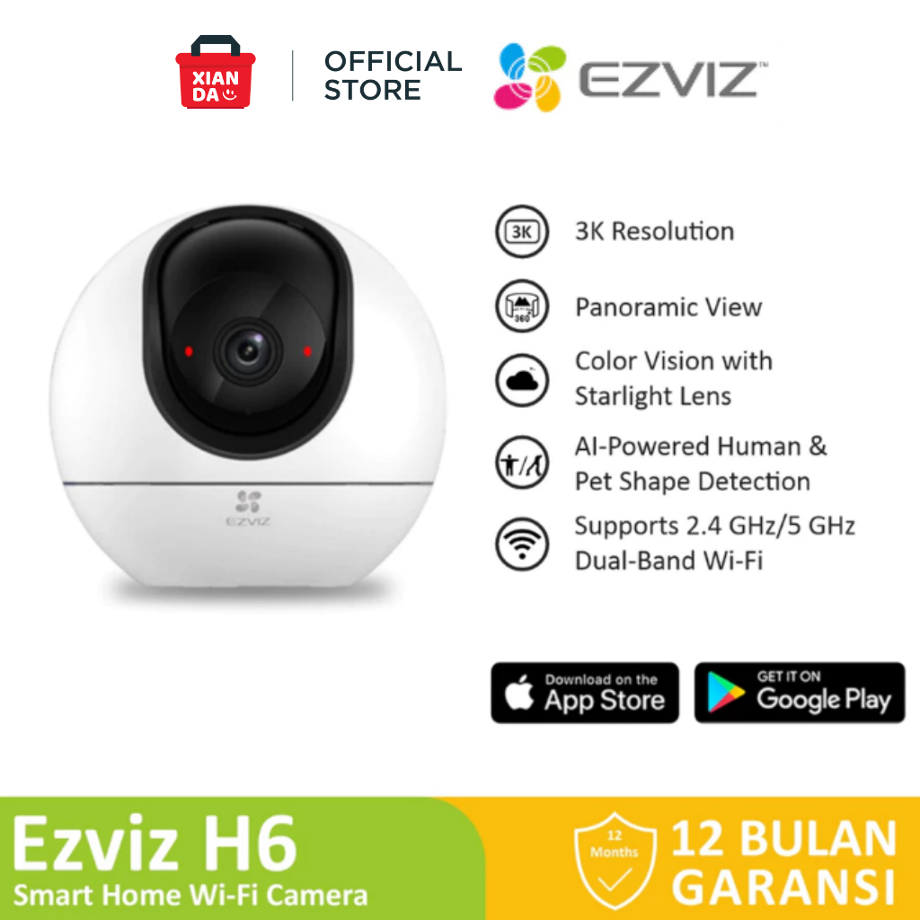 Jual EZVIZ H6 5mp 3K SMART HOME WIFI IP TILT 360 CAMERA CCTV INDOOR ...