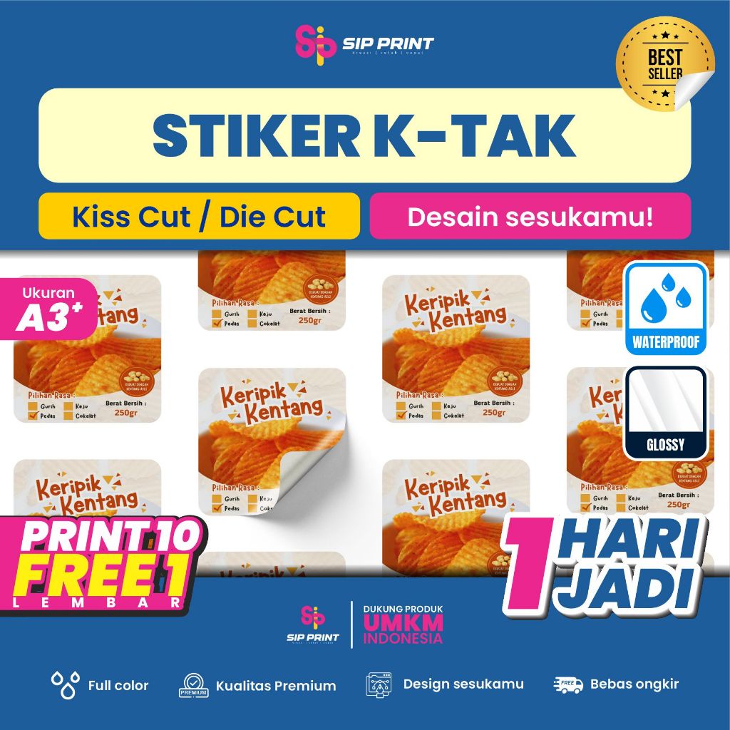 Jual Cetak Stiker K-TAK/1 Hari Jadi/Label Makanan/Label UMKM/Label ...