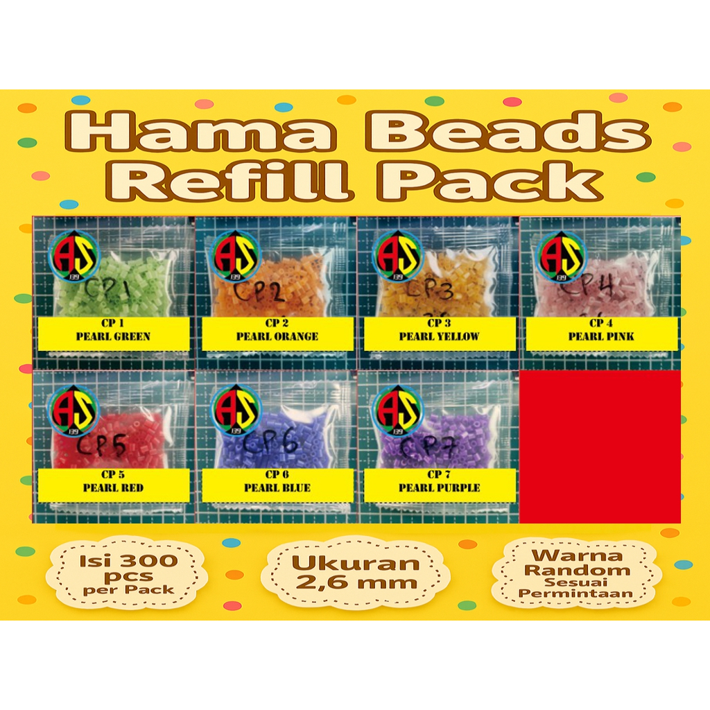 Jual 300Pcs ARTKAL Refill No.CP 1 - 7 Hama Perler Fuse Midi 2.6mm 3Gr ...