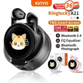 KINYO A21 Headset Bluetooth 5.4 tws bluetooth Wireless Multifungsi LED Layar Penuh Warna Touch Screen Gaming Tanpa Delay
