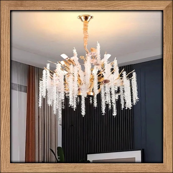 Jual Lampu hias gantung Ranting Shabby aluminium Gold ornamen kristal ...