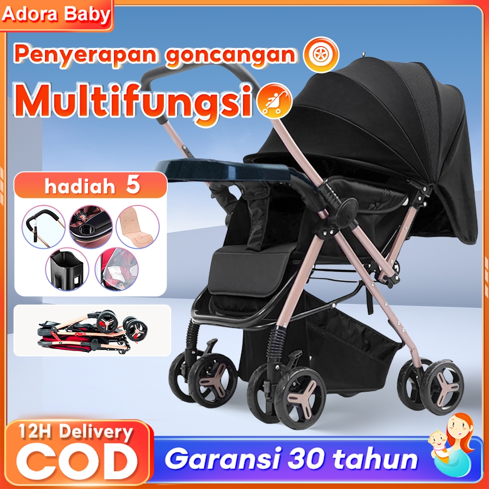Jual [Garansi 30 Tahun] BEIGE Stroller bayi lipat travelling 2 Arah