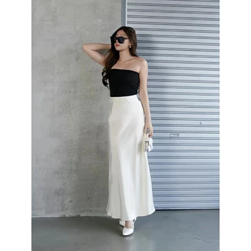 RAVA ABIYU Rok Satin Maxi Premium Satin Long Skirt 6889 Rok Satin Panjang Rok Duyung Satin