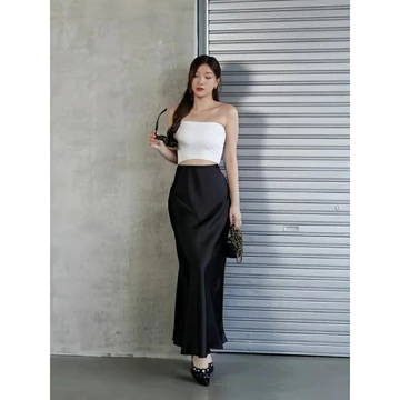 Rok Satin Silk Premium Satin Silk Skirt Rok Wanita Korean Skirt