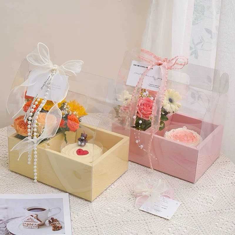 Jual FLOWERSUPPLY - TRANSPARANT PORTABLE FLOWER BOX - KOTAK CAKE & GIFT ...