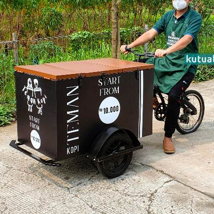 Jual Custom Gerobak Keliling Sepeda Gowes 100x60cm Tahan Panas Dingin ...