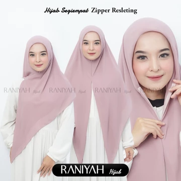Hijab Segi Empat Zipper Resleting Khimar Zipper Segi Empat Instan Ceruty Babydoll