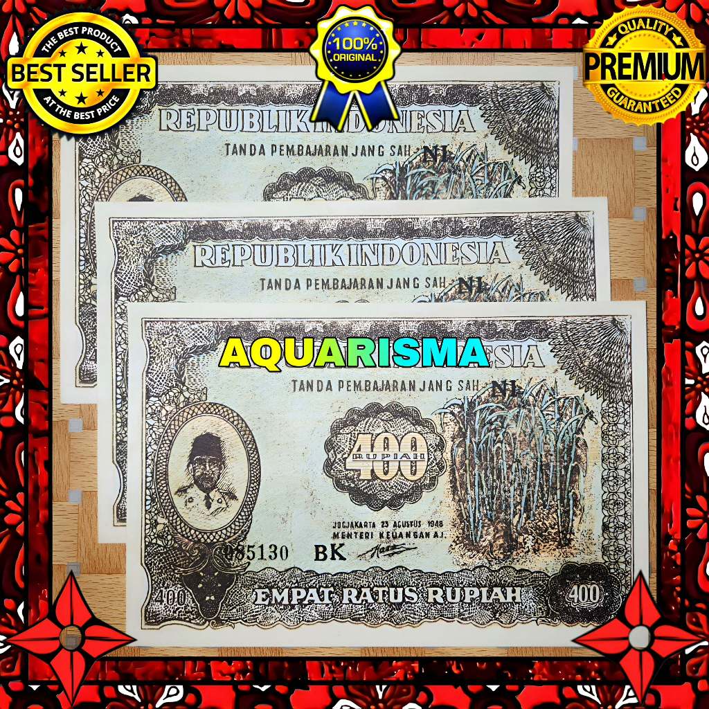 Jual KOLEKSI NUMISMATIK - SOUVENIR REPRO UANG KUNO 400 RUPIAH INDONESIA ...