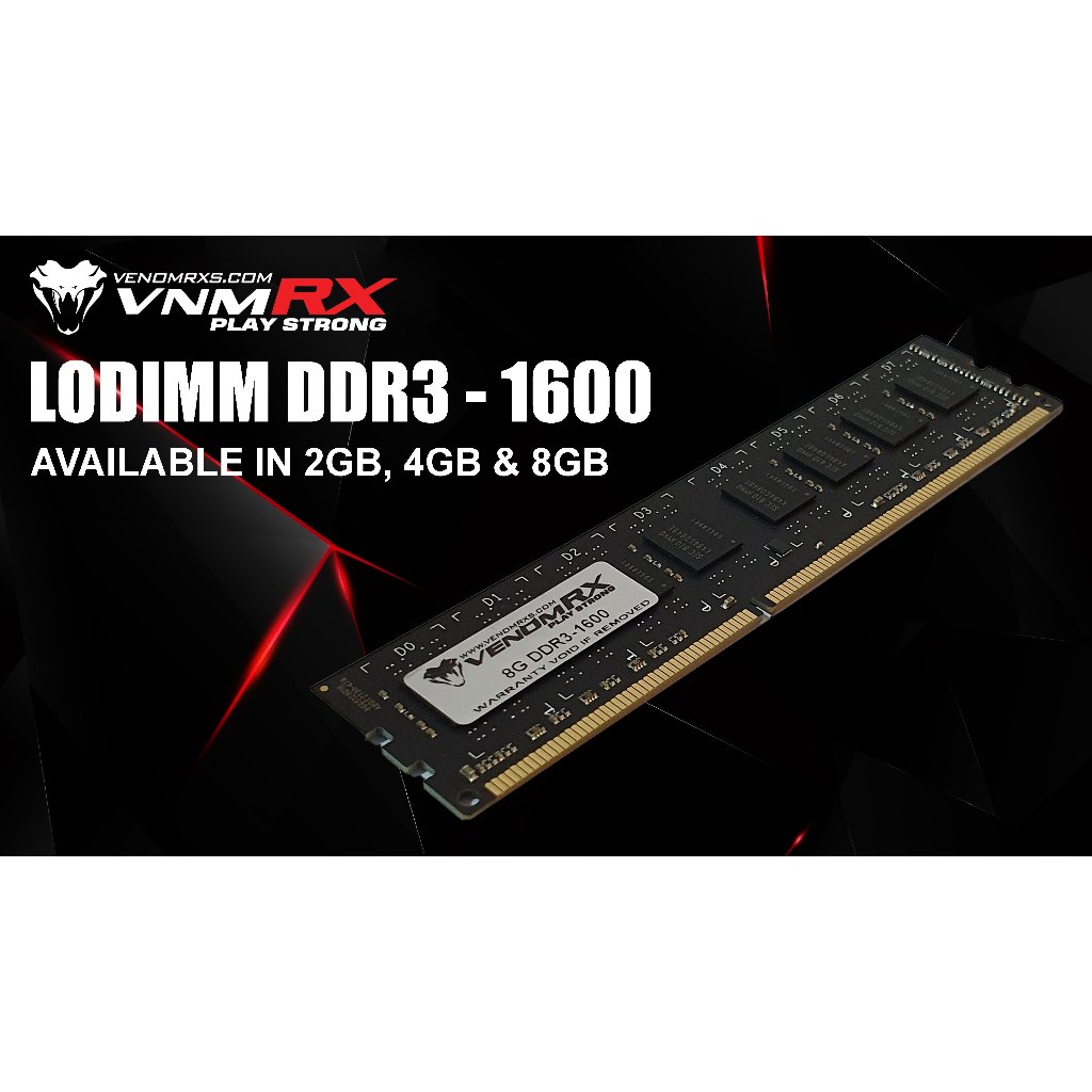 Jual VENOMRX LODIMM DDR3L PC1600 LOW VOLTAGE - RAM PC DESKTOP | Shopee ...
