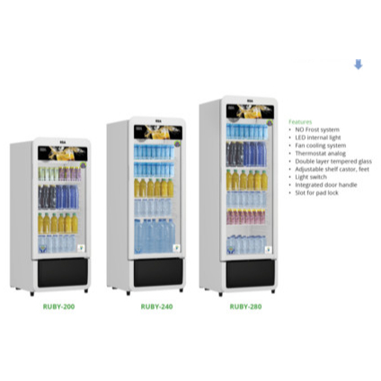 Jual SHOWCASE RSA RUBY-280 1 PINTU 280 LITER DISPLAY COOLER 5 RAK ...