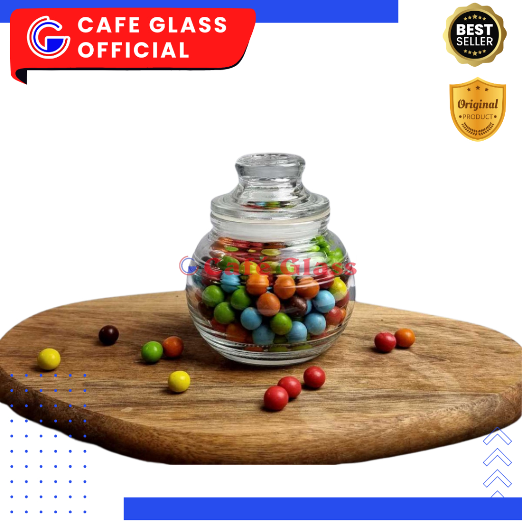 Toples Kaca Kecil Kedap Udara - Mini Jar Cemilan Kacang Kue Kering Gtj-250