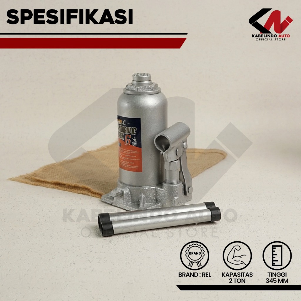 Jual Dongkrak Mobil Model Botol REL Hidrolik / Hydraulic Jack 6 Ton ...