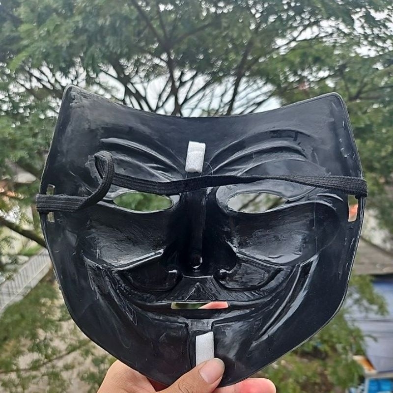 Jual topeng hacker anonymous vendetta hitam / topeng pesta | Shopee ...