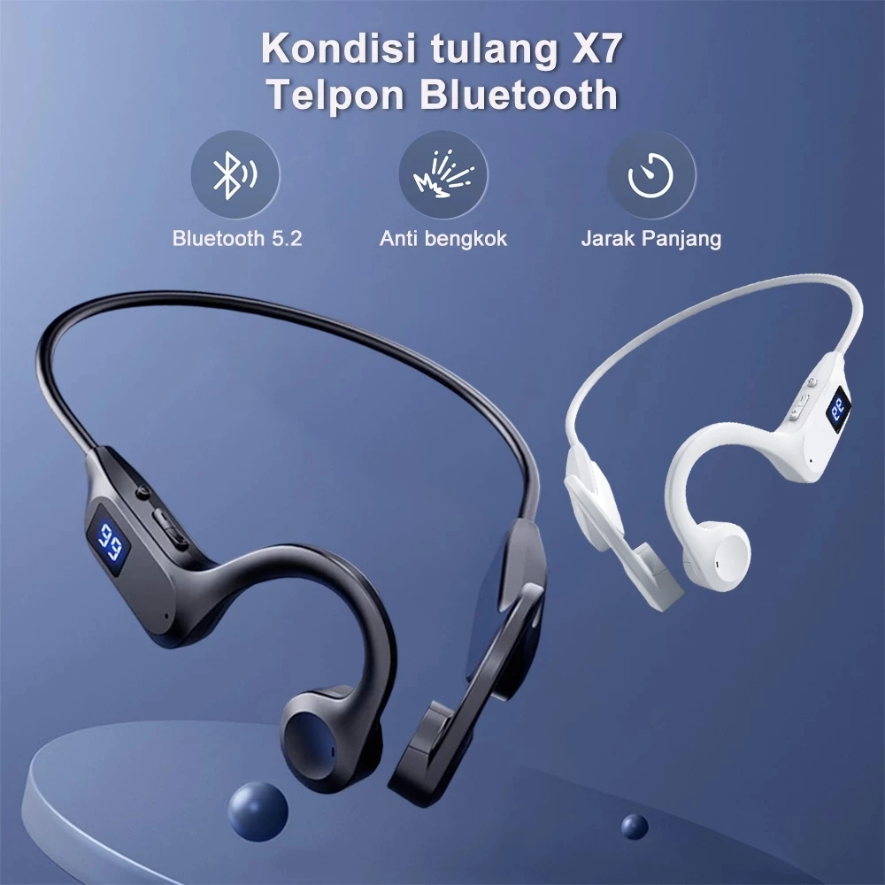 Model baru konduksi udara earphone bluetooth nyata kenakan di leher belakang olahraga