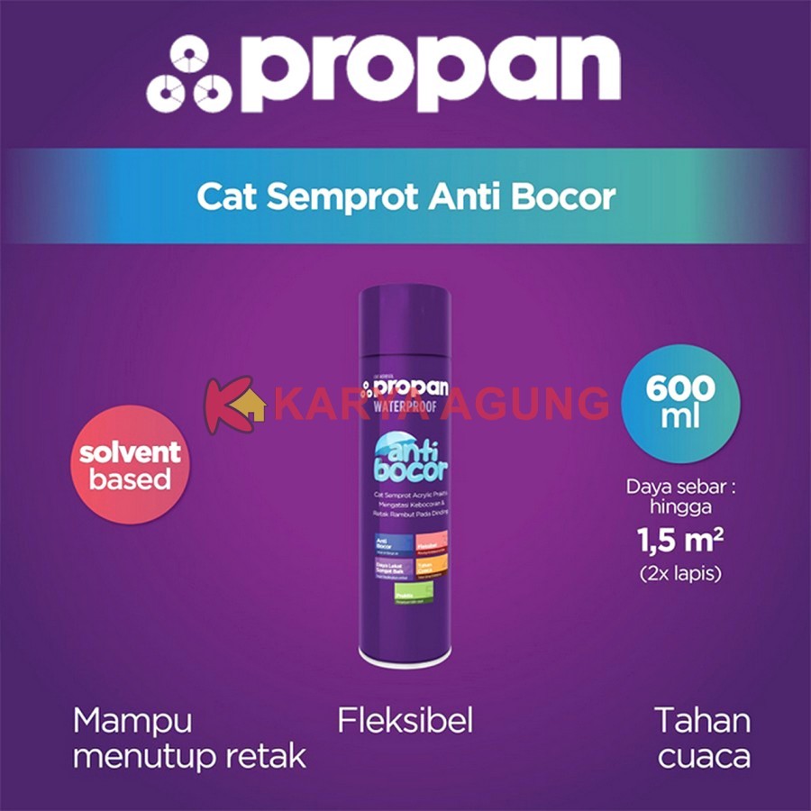 Jual Cat Semprot PROPAN Waterproof Anti Bocor 600ml Solvent Base ...