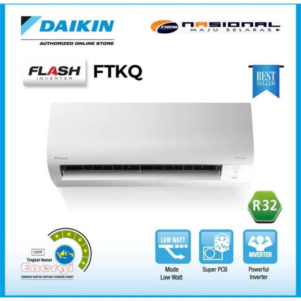 Jual AC Daikin Flash Inverter 1 PK Type FTKQ25UVM4 | Shopee Indonesia