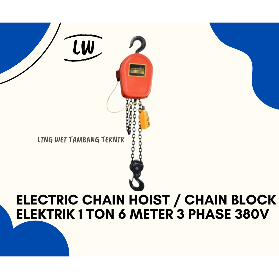 Jual ELECTRIC CHAIN HOIST / CHAIN BLOCK ELEKTRIK 1 TON 6 METER 3 PHASE ...