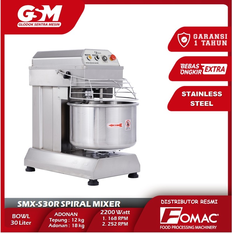 Jual Spiral Mixer FOMAC SMX-S30R Mesin Pengaduk Adonan Spiral Roti ...