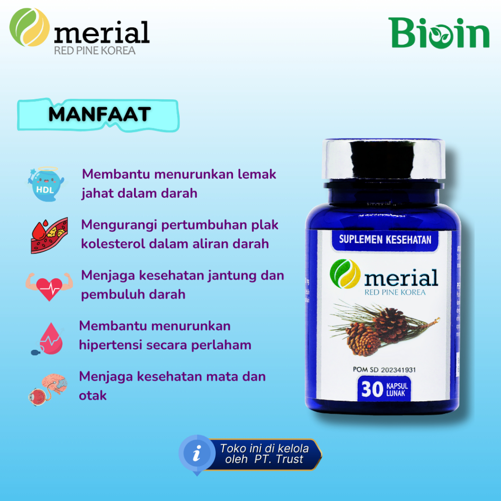 Jual MERIAL RED PINE KORE 5 BOX - Isi 30 Kapsul /Atasi Kolesterol ...