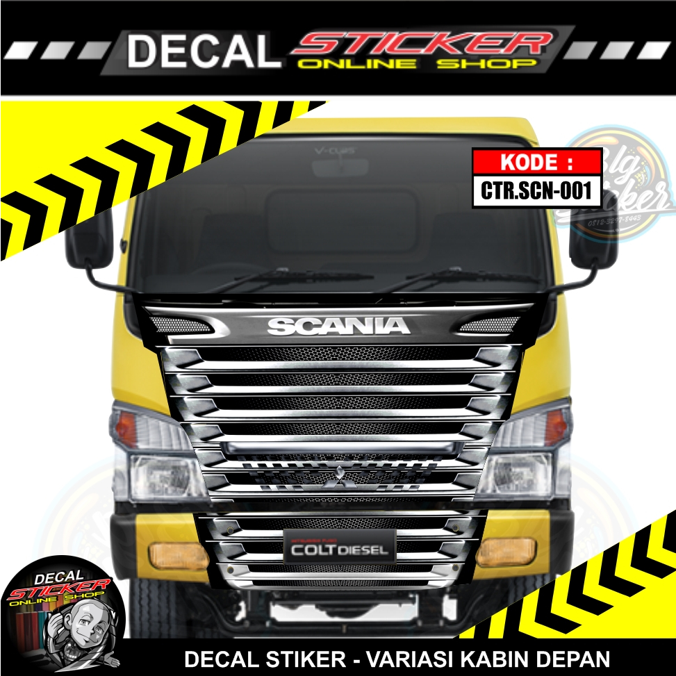 Jual STIKER DECAL TRUCK CANTER DYNA DUTRO RINO KABIN DEPAN MOTIF SCANIA ...