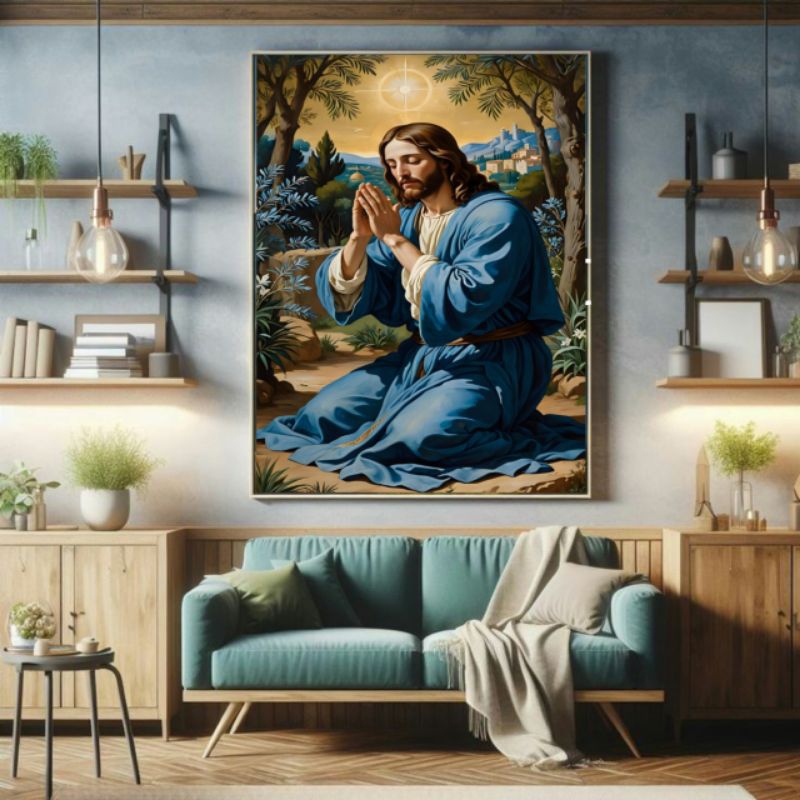 Jual lukisan cetak, YESUS KRITUS, ukuran jumbo 70×100 cm dan 100×150 cm ...