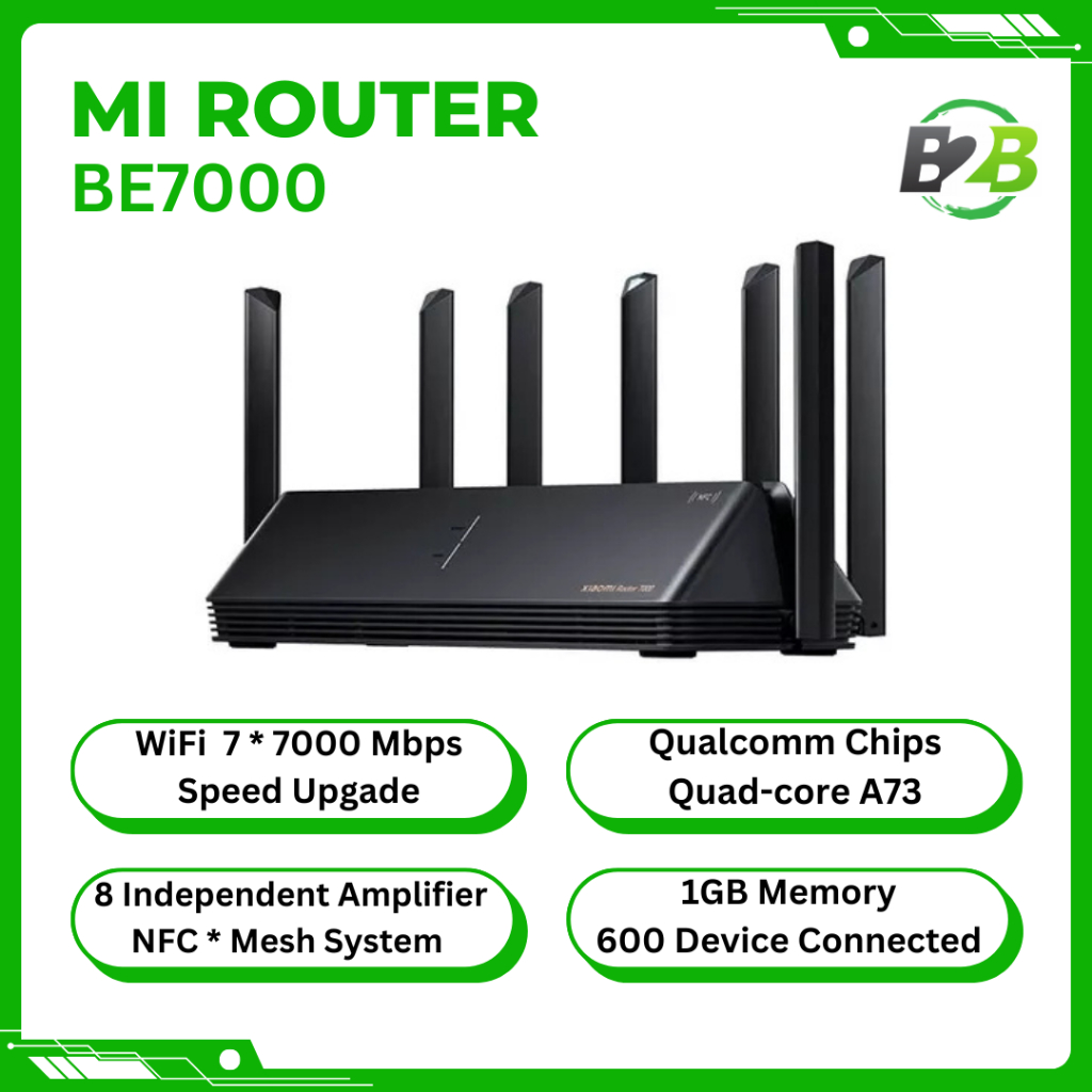 Jual Mi Router BE7000 WiFi 7 7000 Mbps 4K QAM Mesh System NFC Qualcomm ...