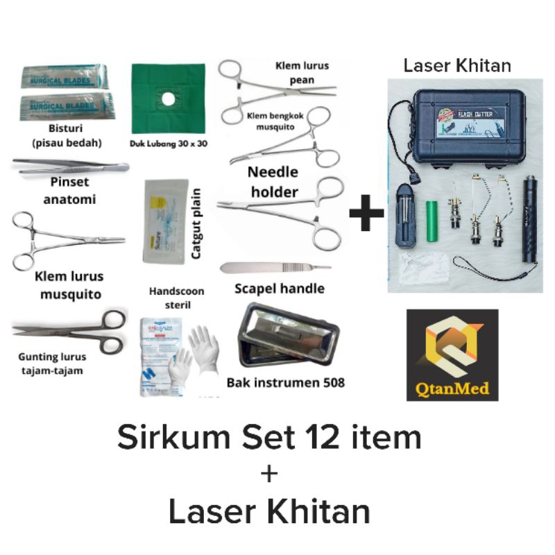 Jual Sirkum Set 12 item + Cutter Leser Khitan Set MARWA Stainless Steel ...