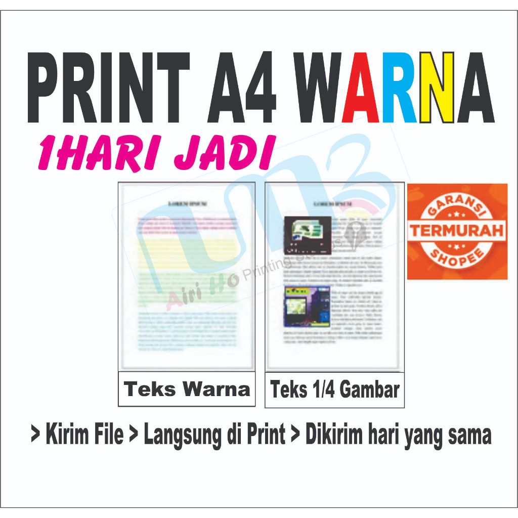 Jual CETAK PRINT WARNA A4 – HARGA GROSIR | KERTAS 75gsm | Shopee Indonesia