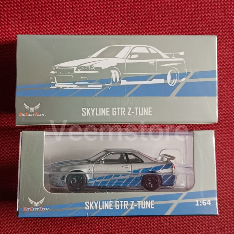 Modellino Auto Nissan Skyline GTR R34 Z-Tune 1:64 – Era Q Fast & Furious Con Base - Foto 3