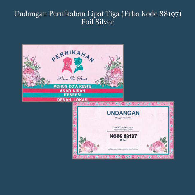 Jual UNDANGAN PERNIKAHAN/CETAK UNDANGAN PERNIKAHAN ELEGANT/KODE 88197 ...