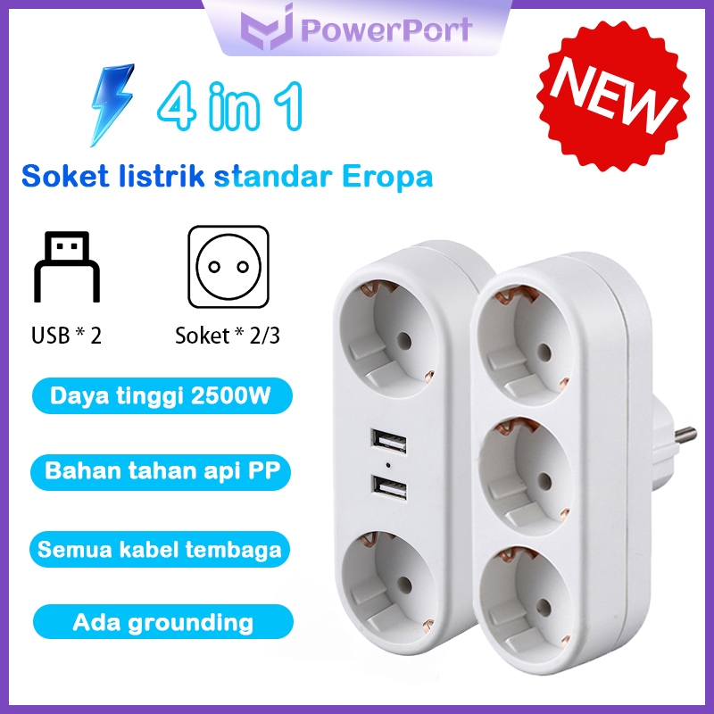 Jual [Garansi dua tahun] Powerport 2500W Power Soket Stop Kontak Soket ...