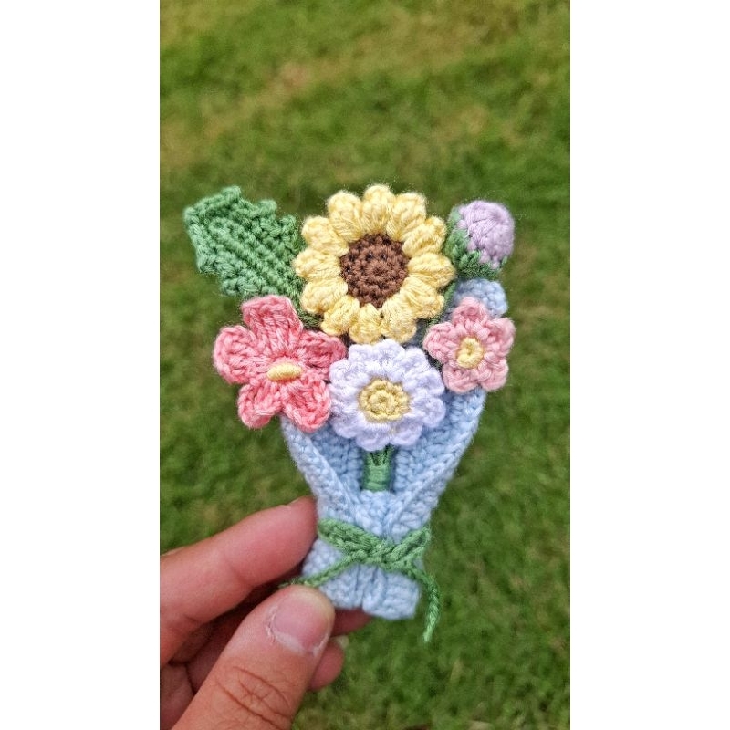 Jual Flower Bouquet Crochet (buket bunga rajut) handmade | Shopee Indonesia