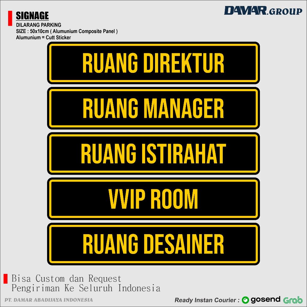 Jual SIGN AKRILIK RUANGAN 10 X 50 CM | TANDA ARAH PETUNJUK RAMBU ...