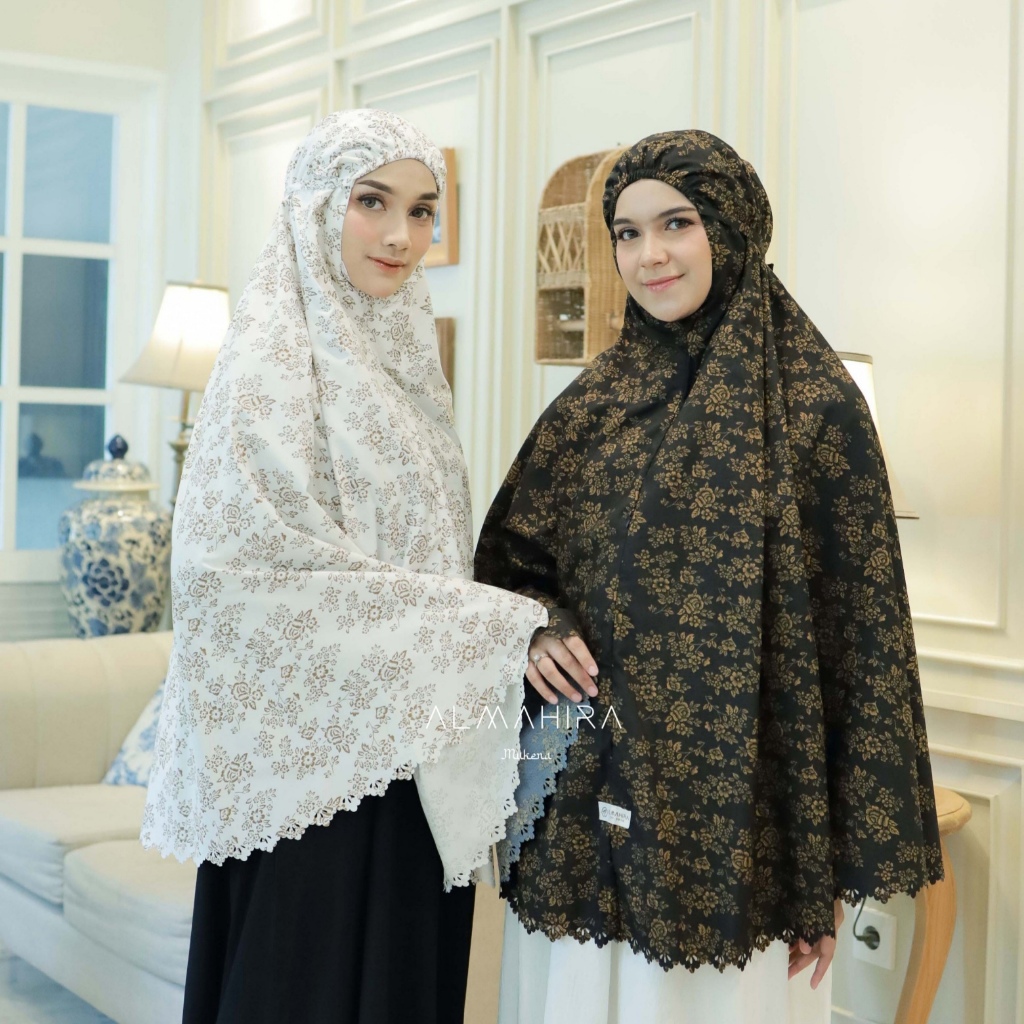 Bergo Umroh Haji MAUDY Premium Katun Foil Laser Cut Saku