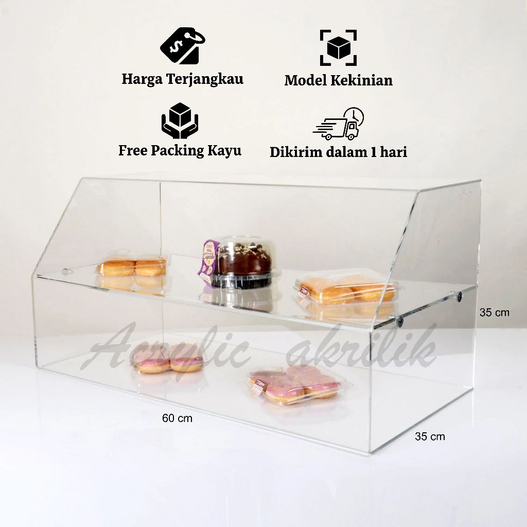Jual Etalase kue / rak makanan 60x35x35 | Shopee Indonesia