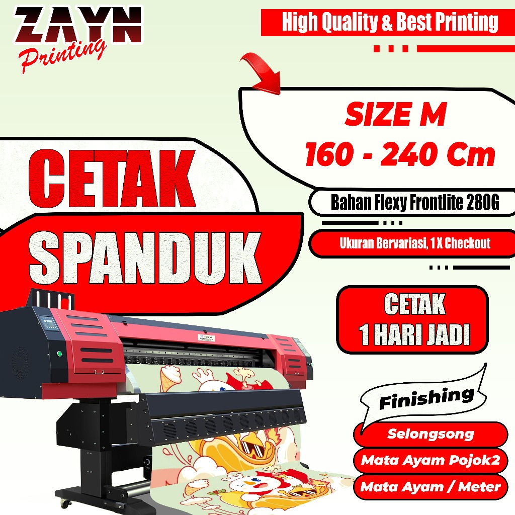 Jual CETAK SPANDUK CUSTOM || 160 - 240 CM || FREE SIMPLE DESAIN ...