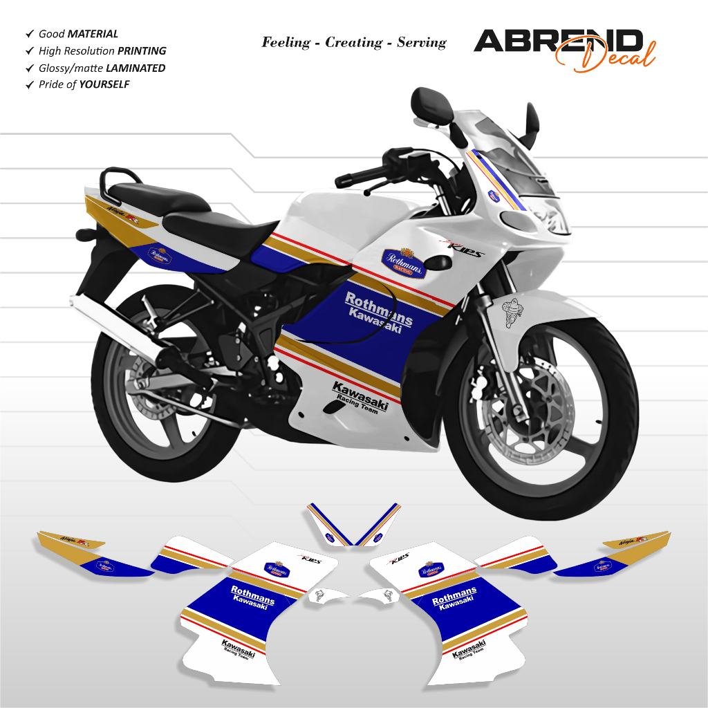 Jual Abrend Decal Striping Ninja RR Old Livery Rothmans Custom Variasi ...