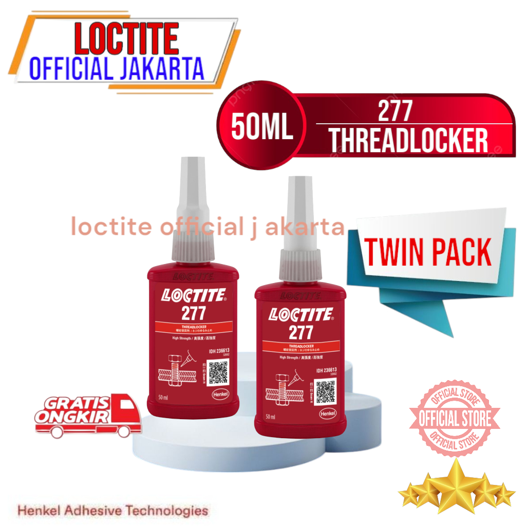 Jual LEM 277 50ml Threadlocker High Strength 277 50 ml TWIN PACK ...