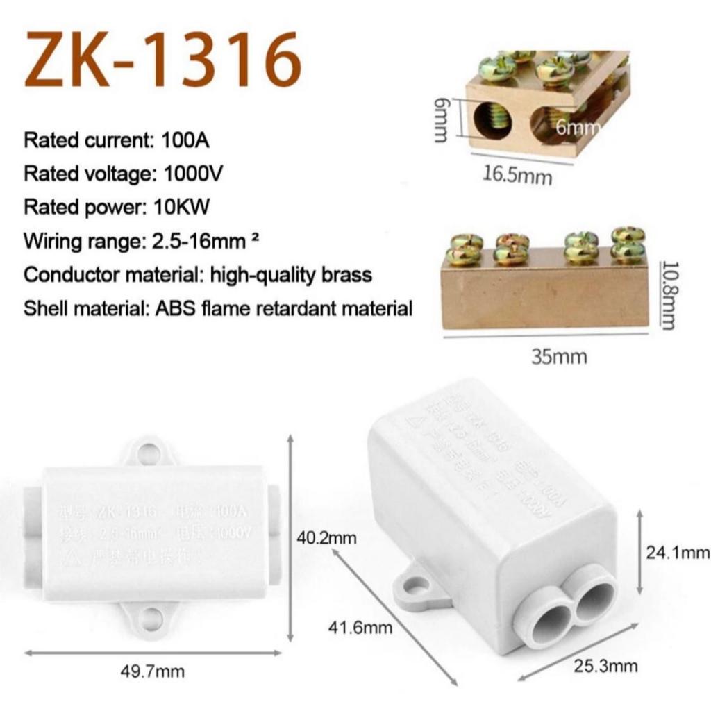 Jual Terminal Block ZK-1316 / EX-1316 High Power Splitter 1000V 100A ...