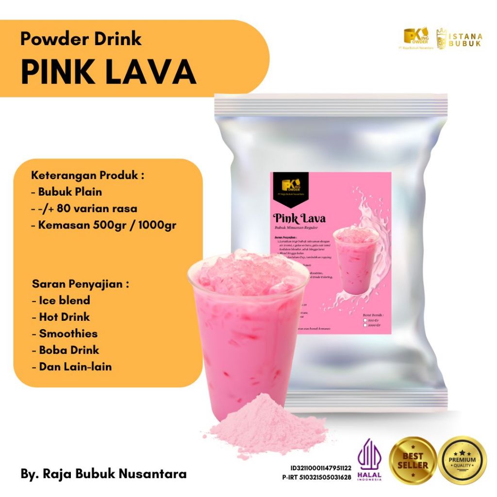 Jual Bubuk Minuman Pink Lava 1KG Powder Drink Pink Lava Murah Dan ...