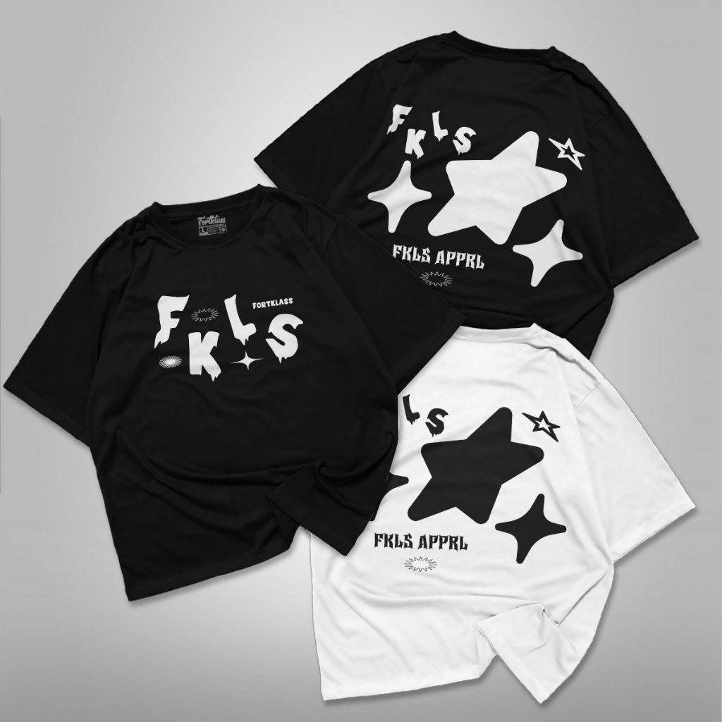 Jual FortKlass Kaos Oversize Boxy Fit STAR T-Shirt Cowok Premium Kaos ...