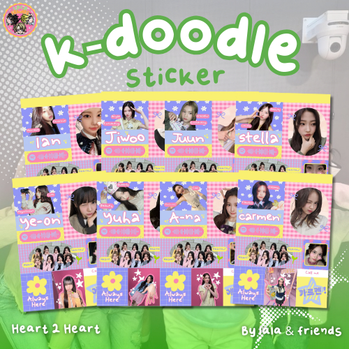 Jual KPOP STICKER - H2H HEART2HEART CUTE A6 VNYIL STICKER DOODLE KPOP ...