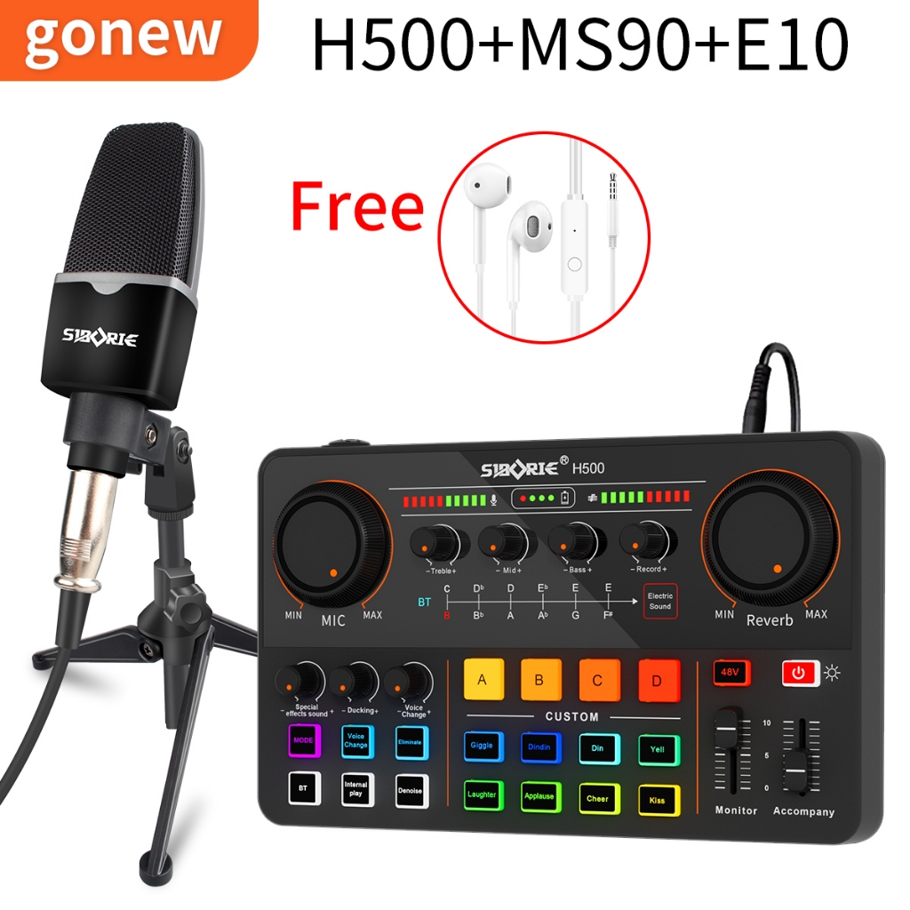 Jual Gonew H500 soundcard+MS90 mic +E10 paket lengkap SET Complimentary ...